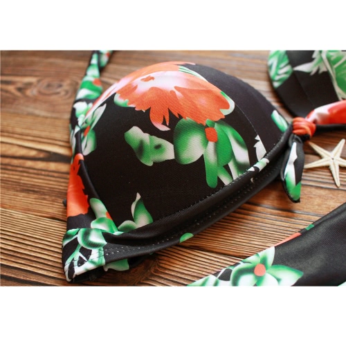 

High Waist Swimsuit Women Bikini Set Push Up Swimwear Padded Beach Wear Bathing Suit Floral Print