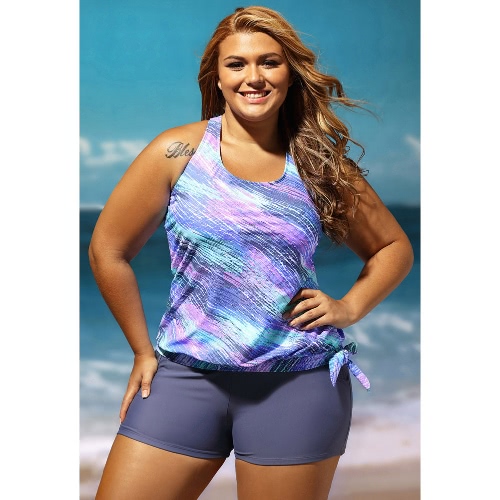 Sexy Plus Size Women Swimsuit Swimwear Tankini Top Shorts Set Print Pockets Bathing Suit Beachwear Rose/Blue
Sexy Plus Size Women Swimsuit Swimwear Tankini Top Shorts Set Print Pockets Bathing Suit Beachwear Rose/Blue