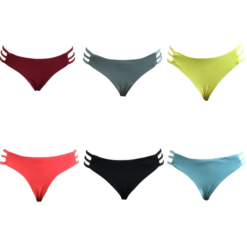 

Sexy Women V-Shape Swimwear Bikini Bottom Swim Brief Brazilian Panties Ruched Back Beach Thong Underwear