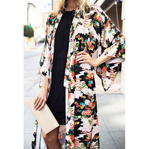 

Летний шифон кардиган бикини обложки печатных Boho длинные женские кимоно