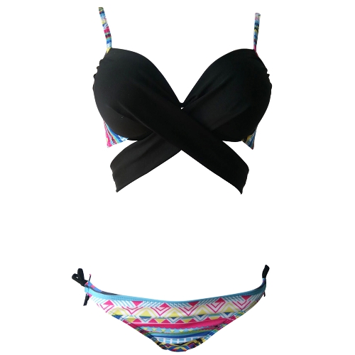 Costume da bagno sexy da donna Halter Cross Wire imbottitura libera a vita bassa perizoma Biquini Swimwear Swimsuit