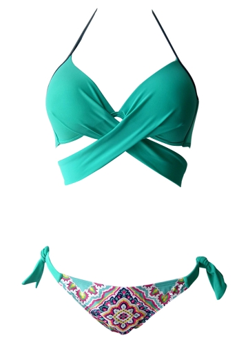 

Sexy Women Bikini Set Halter Cross Wire Free Padding Low Waist Thong Biquini Купальники Купальники