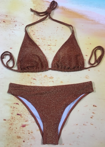 Costume da bagno con balze e perizoma bikini con paillettes biquini sexy con stampa glitterata