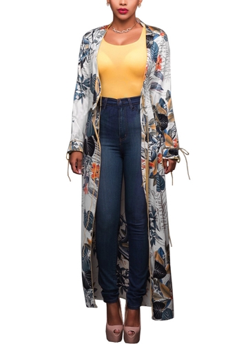 

Этническая флористическая печать KimonoTunic Beach Cover Up