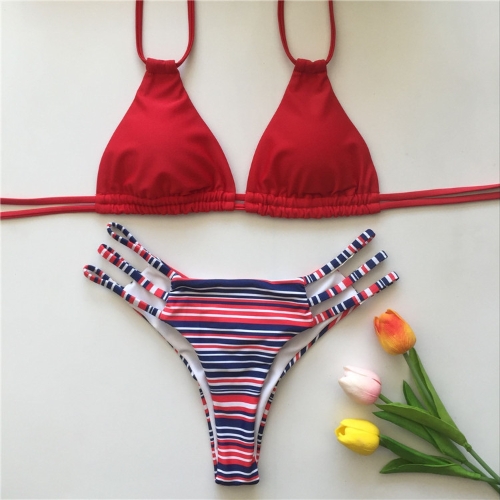 

Цветочный принт Halter Bandage Sexy Women Bikini Set