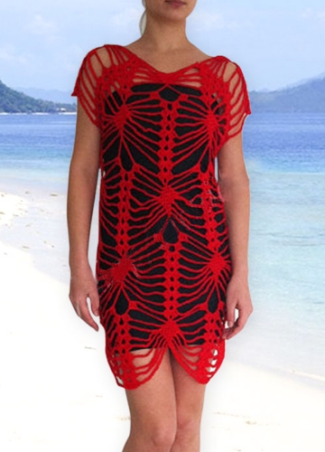 

Women Crochet Bikini Cover Up Hollow Out Knitted Swimwear Swimsuit Beachwear