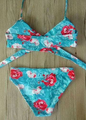 

Sexy Women Swimsuit Bikini Halter Bandage Push Up Wireless Bathing Suit Beach Wear Swimwear