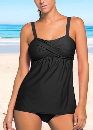 

Women Push Up Tankini Set Padding Wireless Low Waist Beach Bathing Swimwear