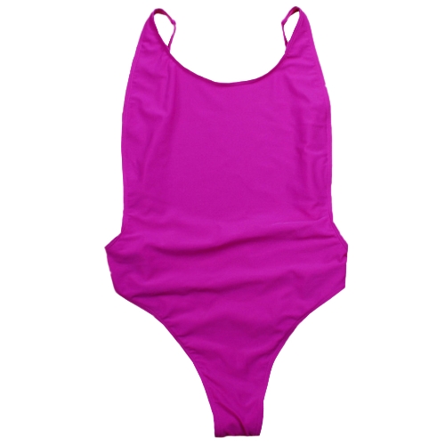 Women One Piece Swimsuit Cut Out Open Back Solid Padded Swimwear Monokini Bathing Suit Beachwear