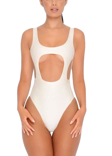 

New Sexy Women One Piece Swimsuit Cut Out Backless Padding Sleeveless Swimwear Beachwear Bathing Suit