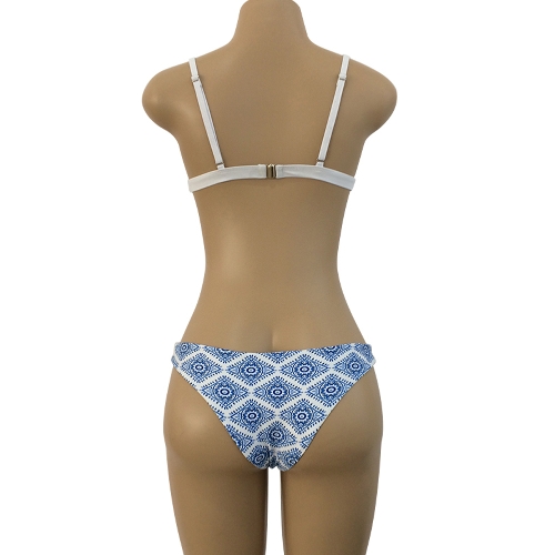 

Sexy Women Swimsuits Geometric Print Wireless Swimwear Bikini Set Beach Wear Two-Piece