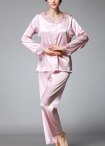 

Костюм женской пижамы Faux Silk Mesh