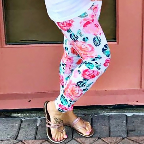 

Fashion Mommy Floral Print Leggings Stretch Yoga Running Sport Pants Trousers
