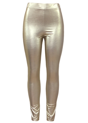 

Shiny Metallic Color Elastic Waist Skinny Sexy Pencil Pants