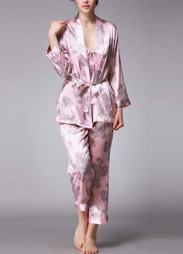 

Paisley Print Three-Piece Pajama Set