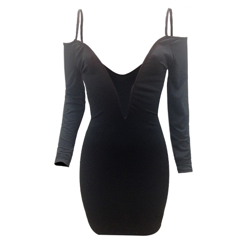 

Women Sexy Off Shoulder Backless Dress Deep V Neck Bodycon Party Dress Clubwear