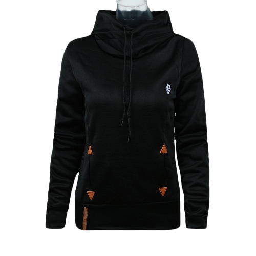 Nuova moda donna felpa con cappuccio felpe laccetti tasche Pullover con cappuccio sciolto Top