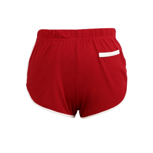 

Fashion Women Sports Shorts Contrast Fake Pockets Elastic Waist Running Workout Active Casual Shorts