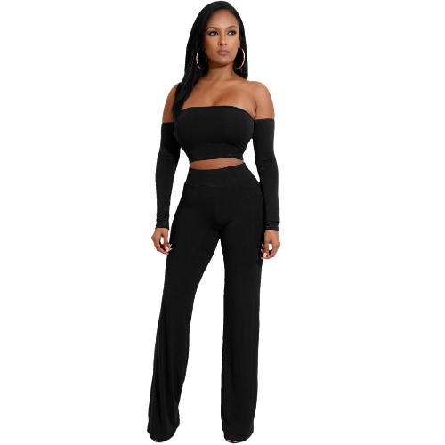 

Backless Bandages Lace Up Slim Crop Top Pants Trousers Club Ladies Suits