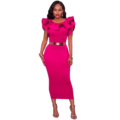

Модные женские рюкзаки шеи Slit Hem Midi Dress