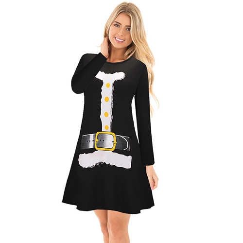 

Women Christmas Cartoon Santa Reindeer Dress