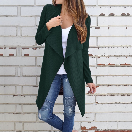 

Women Waffle Knitted Bertha Cardigan Coat