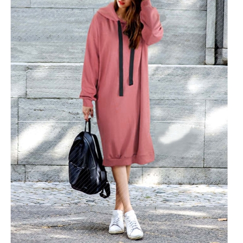 

Women Long Casual Outerwear Long Sleeve Split Loose Hoodies