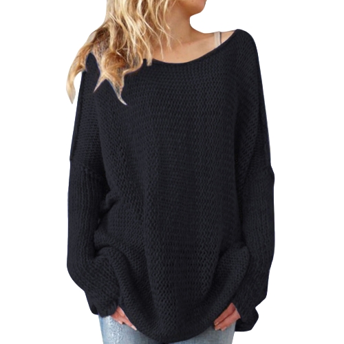 

Повседневные женщины Толстые вязальные топы Негабаритные Loose Long Jumper