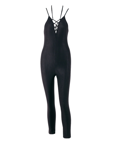 

Sexy Women Jumpsuit Lace Up Bodysuit Strap V-Neck Backless Bodycon Playsuit Rompers Overalls