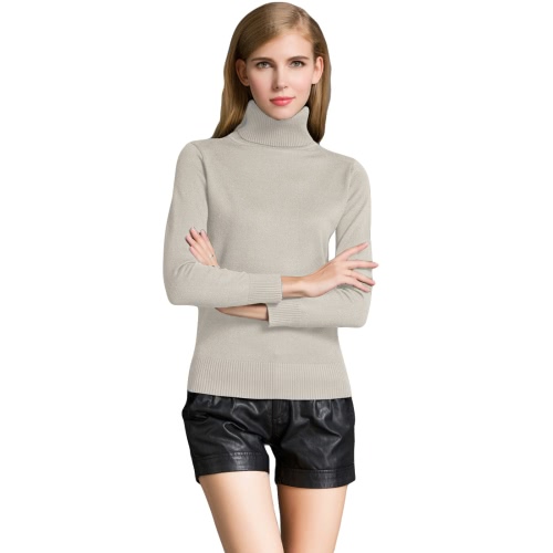 Fashion Winter Women Sweater Knitwear Turtle Neck Long Sleeves