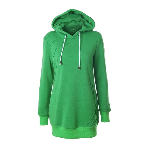 

Fashion Long Sweatshirts Long Sleeve Pockets Solid Women's Hoodies
