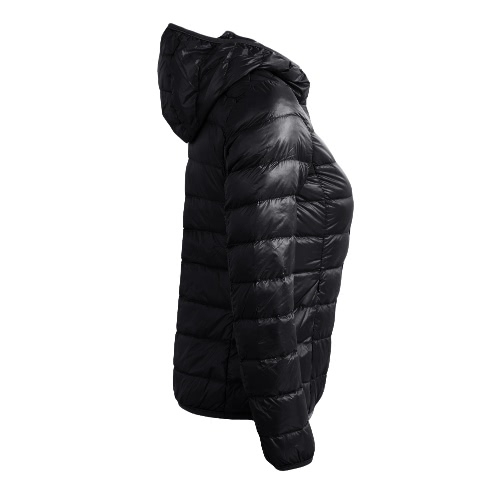 

New Winter Autumn Women Duck Down Hooded Jacket Zipper Long Sleeves Slim Light Down Coat