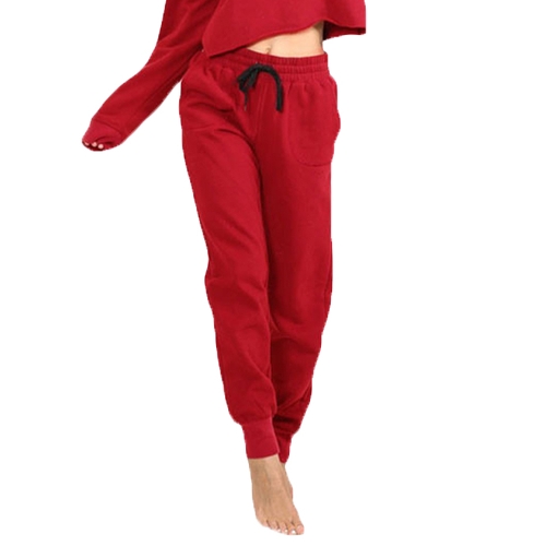 

Women Sport Yoga Trousers Elastic Waist Drawstring Pockets Outdoor Running Pants