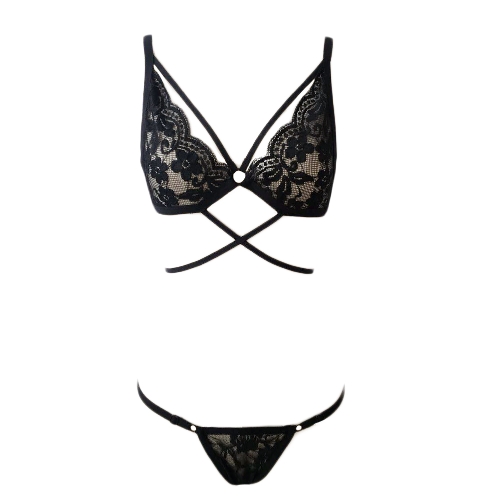 

Sexy Lingerie Setheer Lace Hollow Out Bandage Strappy Two-Piece