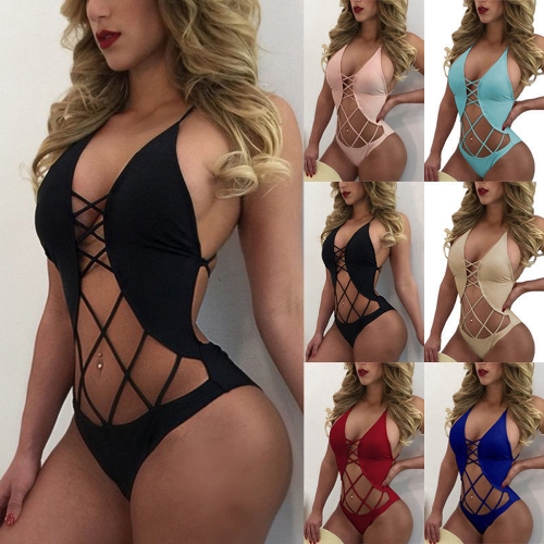 

New Sexy Women Bandage Swimsuit Monokini Strappy Hollow Out Backless Beach Bathing Suit Bikini Swimwear