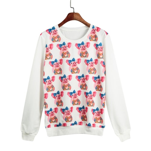 

Casual Printed Long Sleeves Loose Pullover