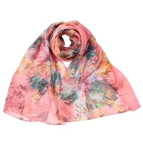 

Special Print Contrast Color Long Thin Shawl