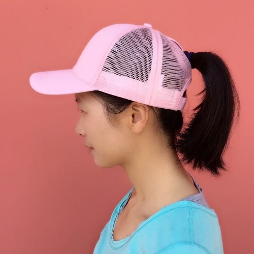 

Mesh Baseball Cap Ponytail Breathable Adjustable Back Trucker Golf Peaked Hat Headwear
