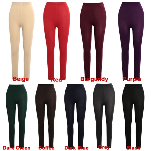 

Sexy Women Autumn Winter Leggings Solid High Elastic Waist Thick Warm Tights Bodycon Pants