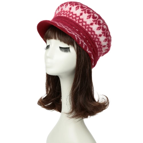 Women Knitted Beret Hat Beanie Visor Baggy Autumn Winter Warm Crochet Slouch Cap Newsboy Cabbie Headwear