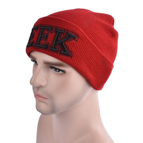 Men Women Winter Hat Beanie Knit Cap Letter Embroidery Hip-Hop Causal Unisex Solid Skullies Headwear