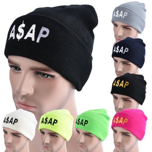 

Unisex Men Women Beanies Knitted Hat ASAP Letter Skullies Baggy Hip Pop Winter Bonnet Caps