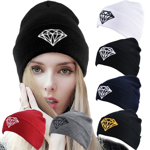 

Мужские женщины Мужчины Трикотажные шляпы Алмазная ребристая Slouchy Мешковатый Повседневный Спорт Теплый Зимний Kullies Beanies