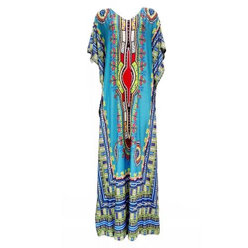 

Ethnic Women Cover Up Plus Size Printed V Neck Maxi Boho Hipppie Dashiki Bikini Beach Kaftan Dress