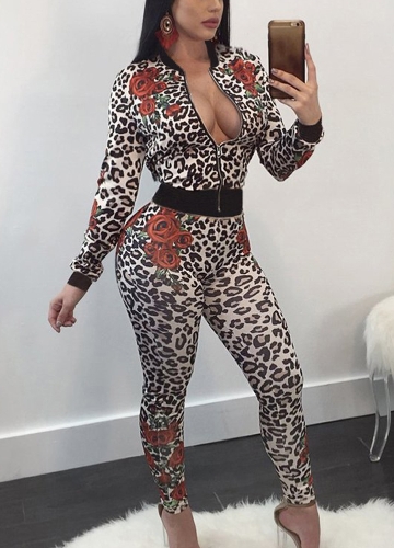 

Печатная цепляющая модель Leopard Women Playsuit