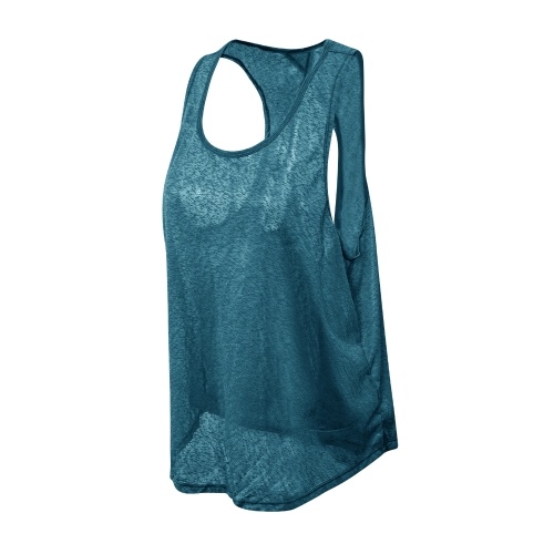 

Women Yoga Tank Top Loose Fit Breathable Open Back Solid Sleeveless Gym Shirt Running Workout Tops