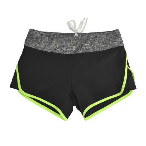 

Women Sports Contrast Color Stripe Shorts Yoga Pants