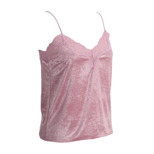 

Сексуальные женщины Кружева V-образным вырезом без рукавов Cami Top Strappy Бархатный жилет Спагетти ремень верхней части бака Бюс