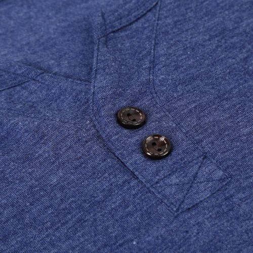 

Men Short Sleeved T-shirt O Neck Buttons Solid Street Summer Tees Casual Tops