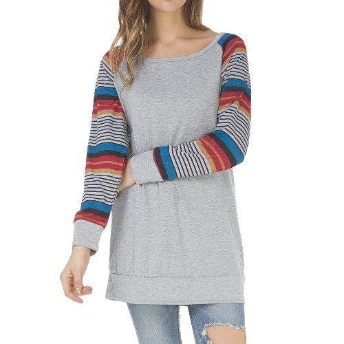 

Fashion Women Christmas Stripe Print T-Shirt